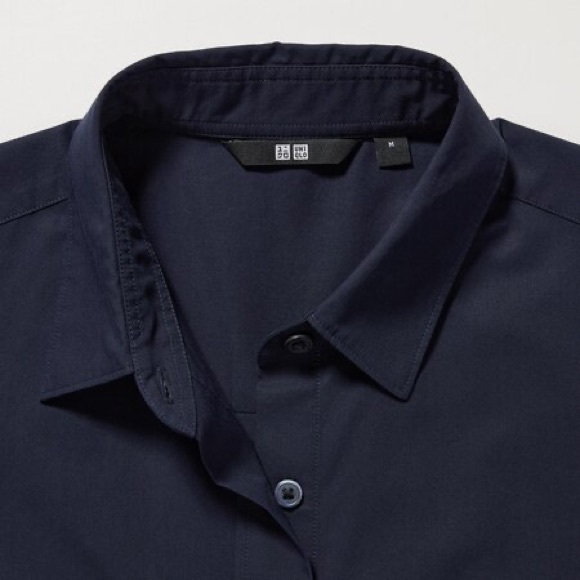 3/$25 UNIQLO COTTON SHIRT Navy - Picture 4 of 6